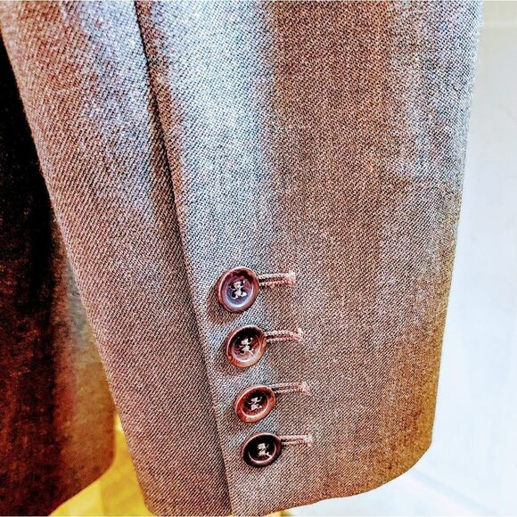 Byblos chocolate brown wool blend blazer - Picture 7 of 8